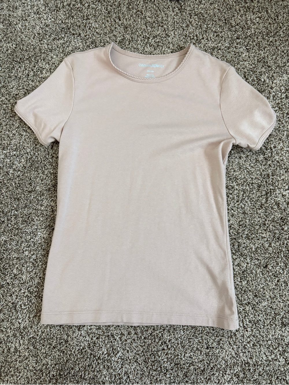 Cynthia Rowley Women's Short Sleeve Crewneck Tee - Beige